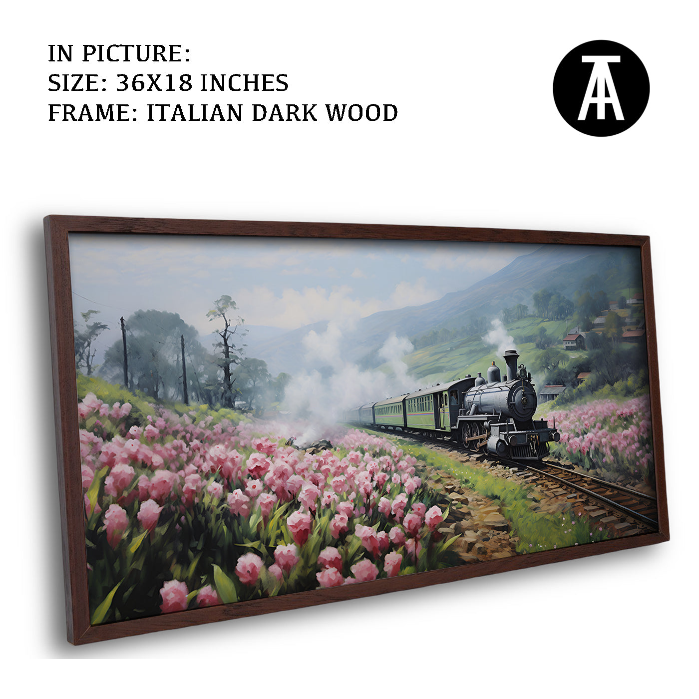 Artwork in Dark Wood Frame