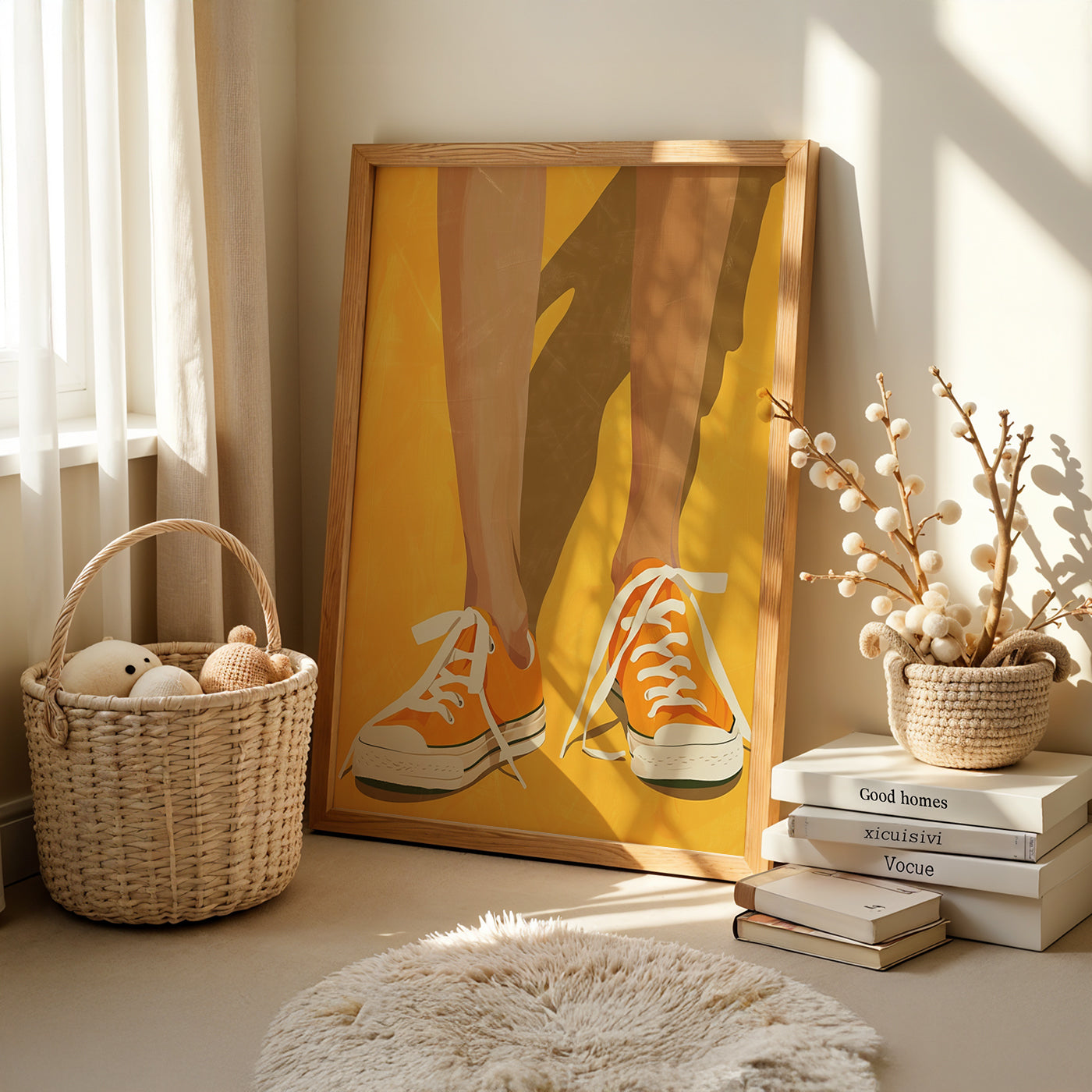 Boho Art Painting in a Lifestyle Setting