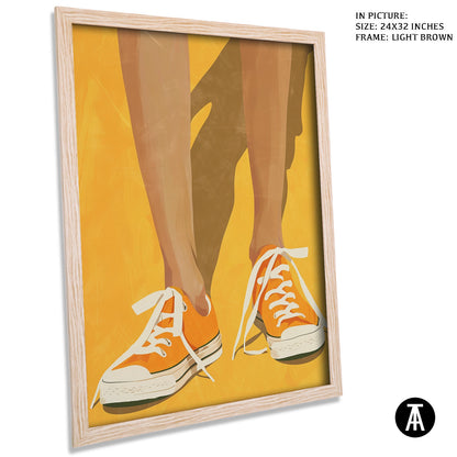 Artwork in Light Brown Frame