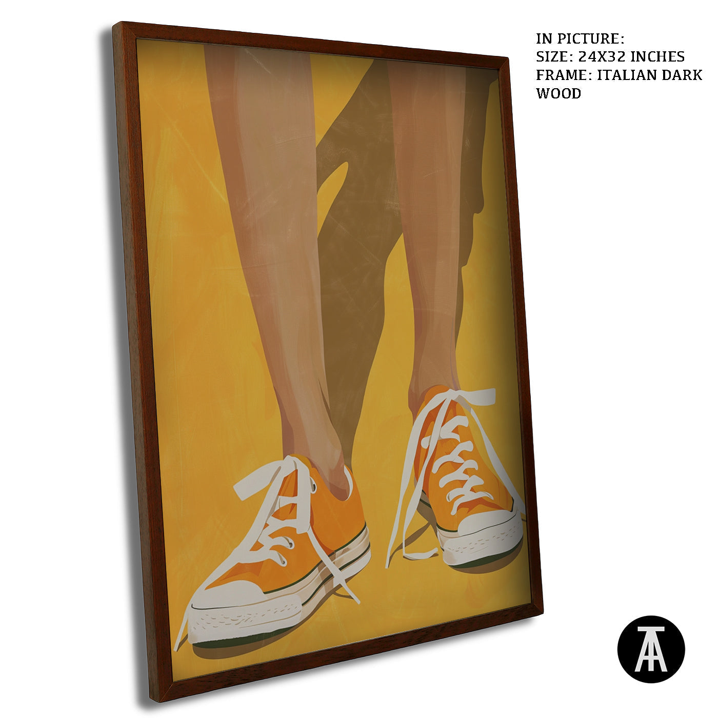 Artwork in Dark Wood Frame