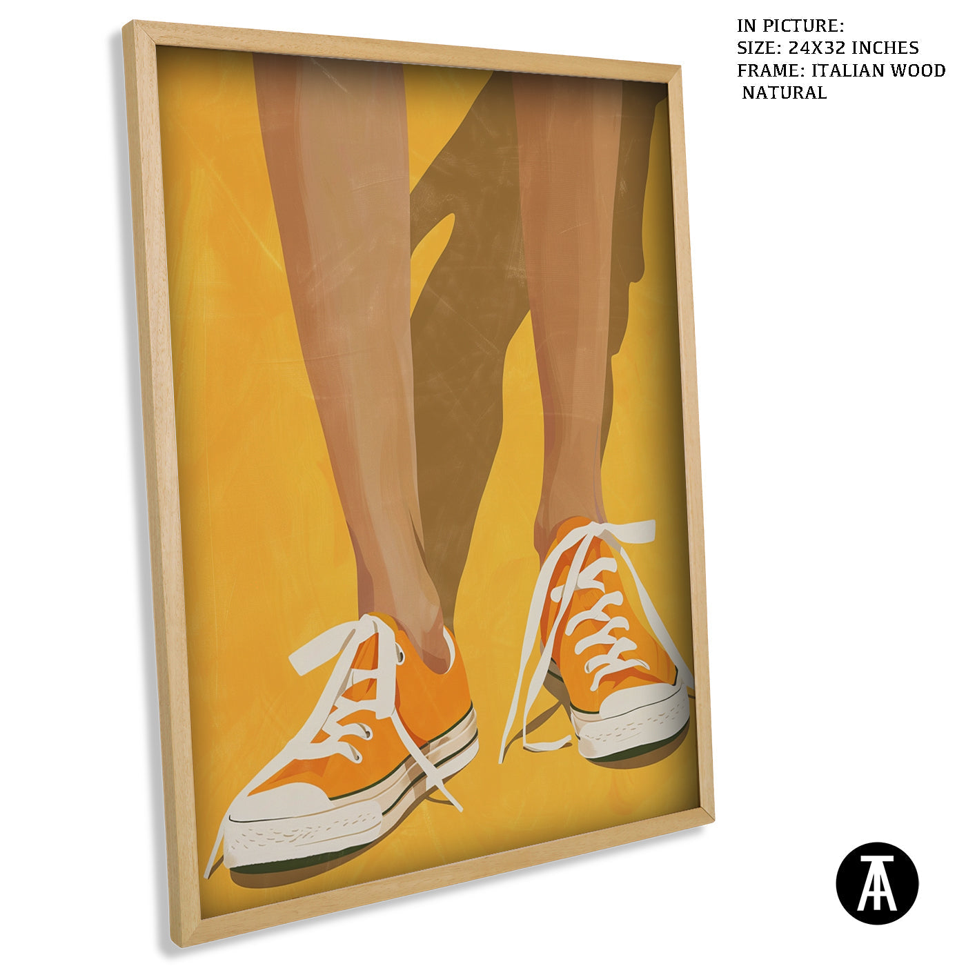 Artwork in Natural Wood Frame