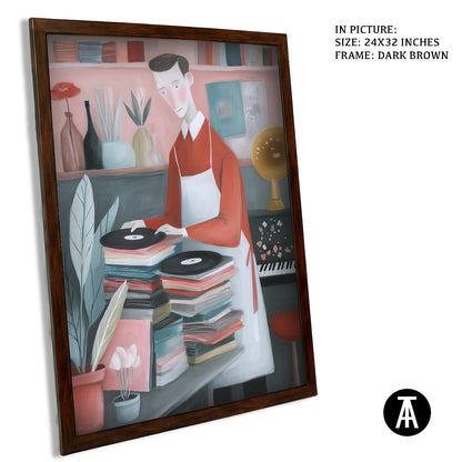 Artwork in Dark Brown Frame