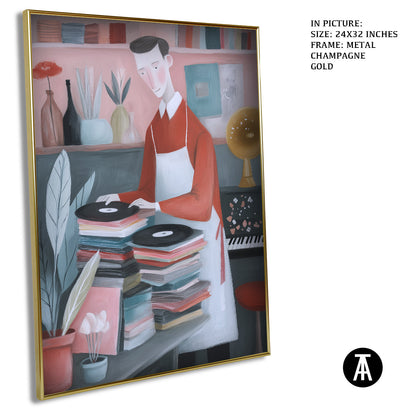 Artwork in Metal Champagne Gold Frame