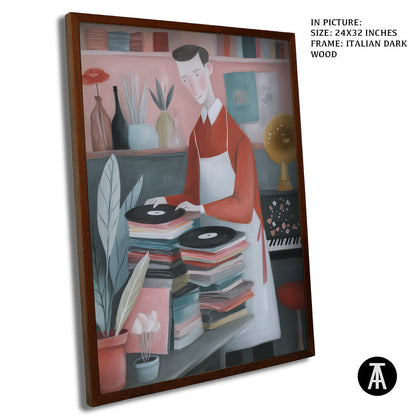 Artwork in Dark Wood Frame