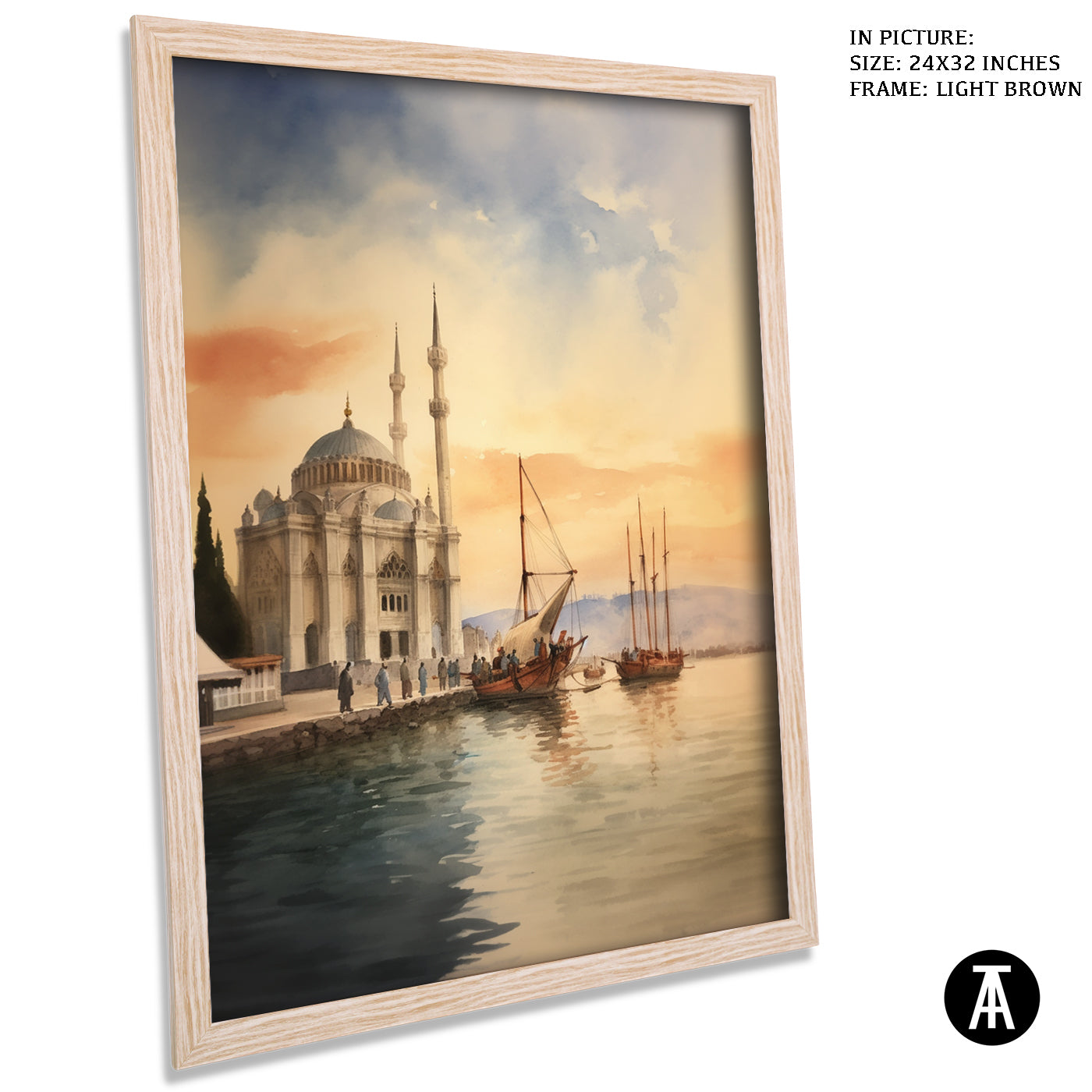 Artwork in Dark Brown Frame