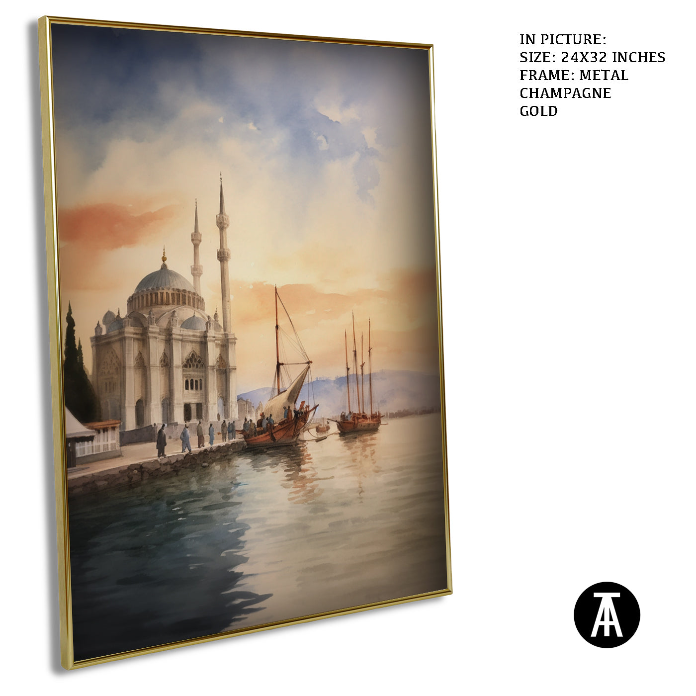 Artwork in Light Brown Frame