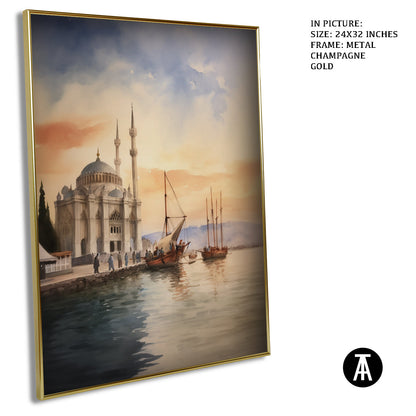 Artwork in Light Brown Frame