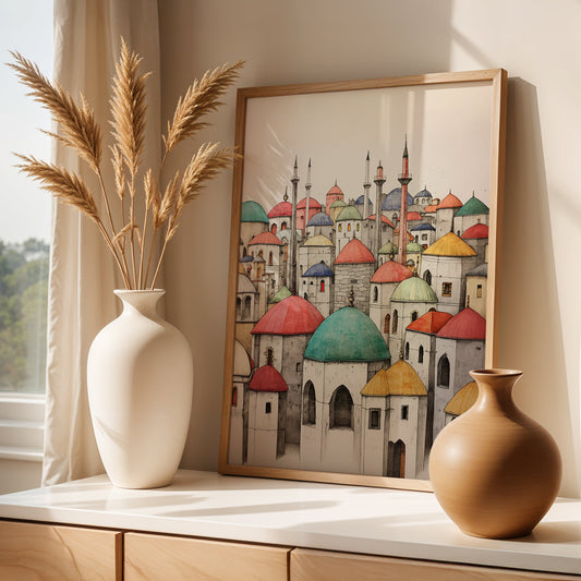 Istanbul Painting in a Lifestyle Setting