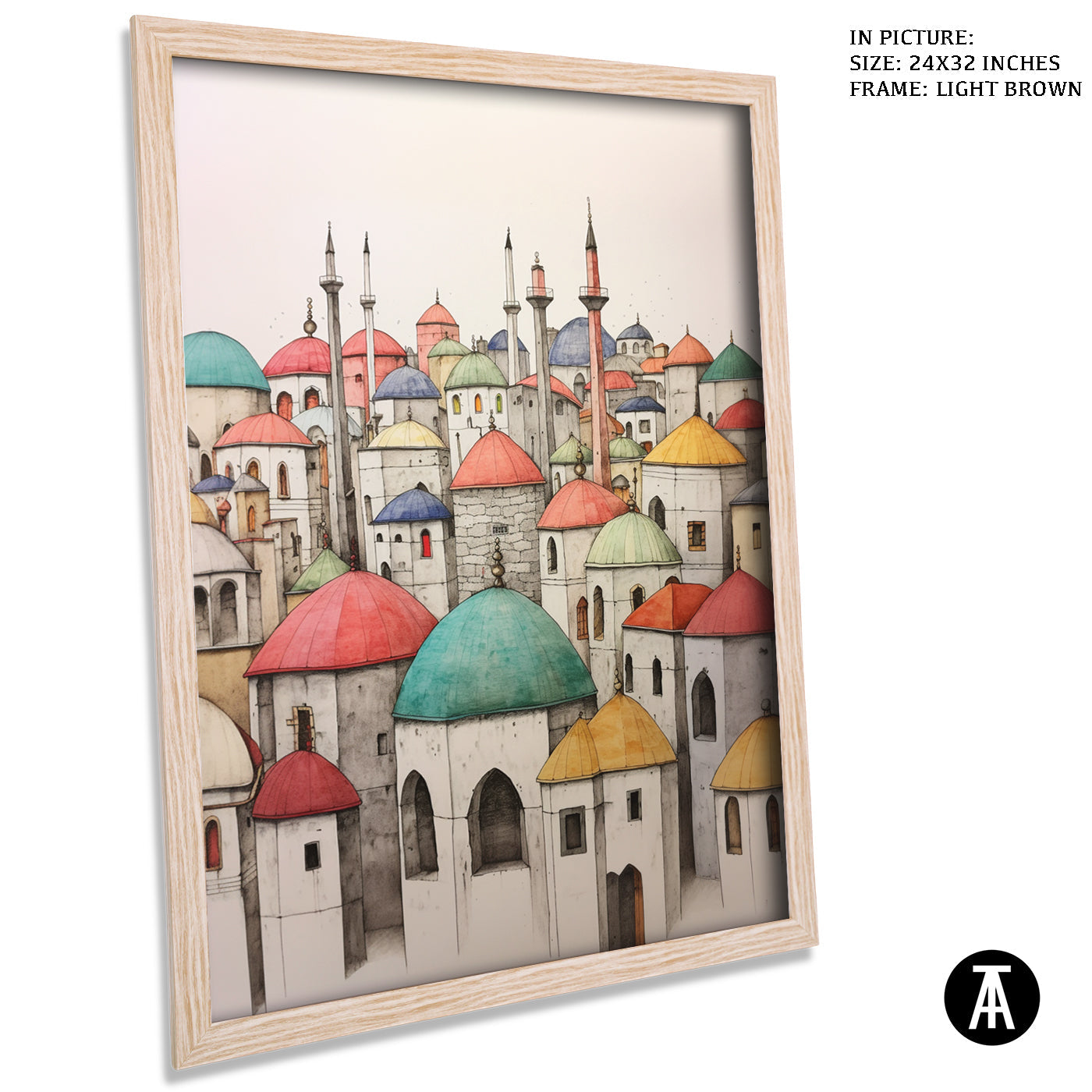 Artwork in Dark Brown Frame