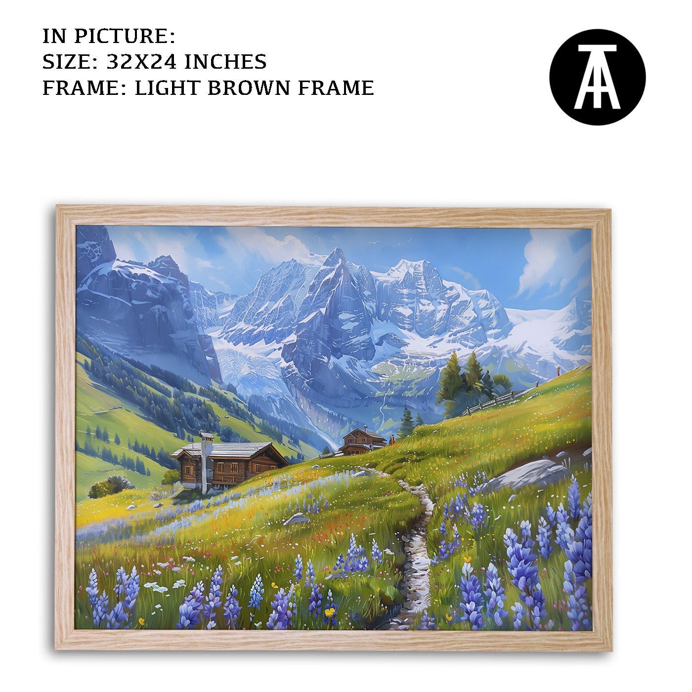 Artwork in Dark Brown Frame