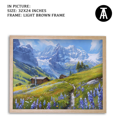 Artwork in Dark Brown Frame