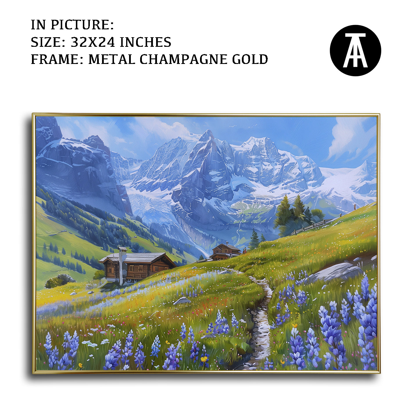 Artwork in Light Brown Frame
