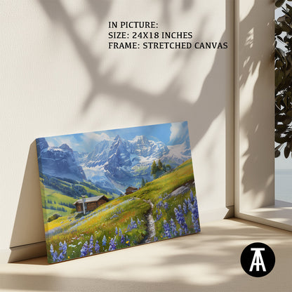 Artwork in Natural Wood Frame