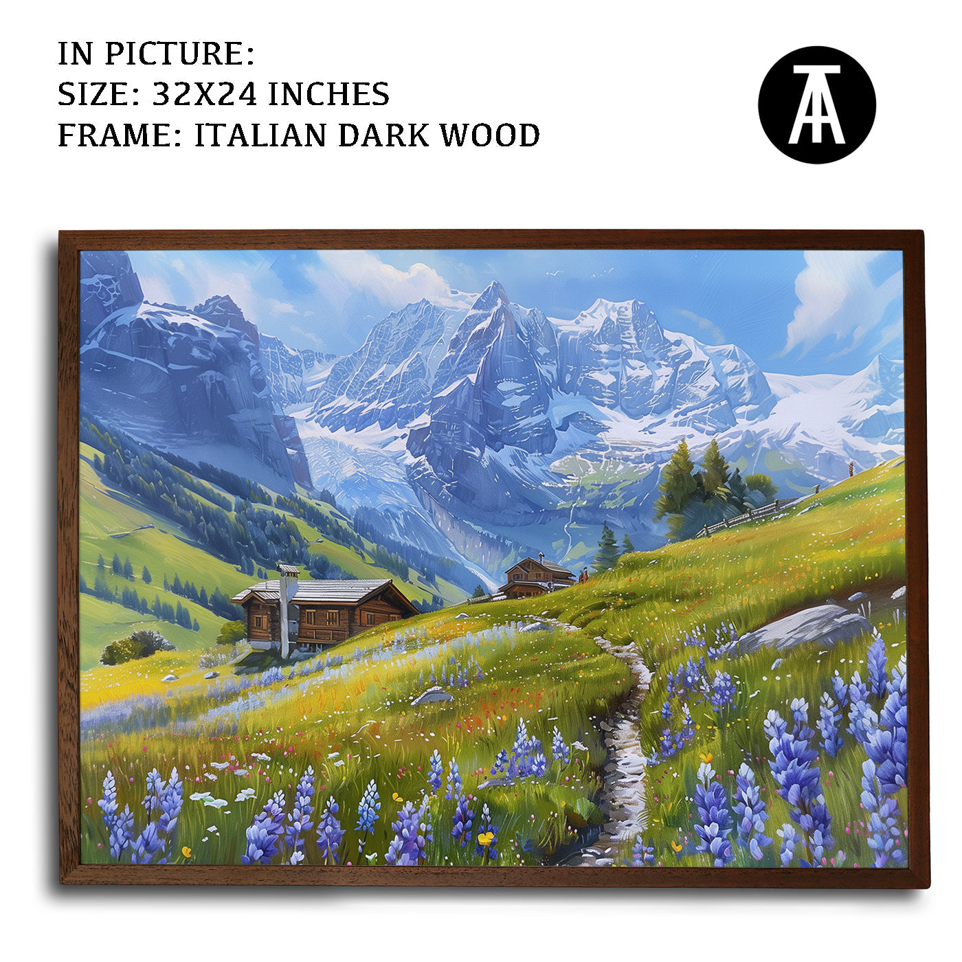 Artwork in Dark Wood Frame