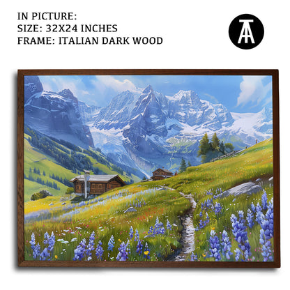 Artwork in Dark Wood Frame