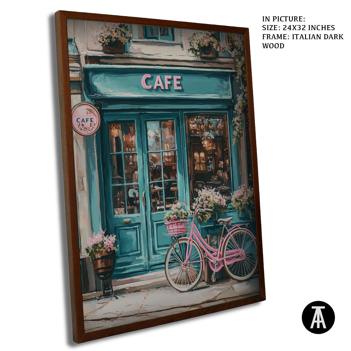 Artwork in Dark Wood Frame