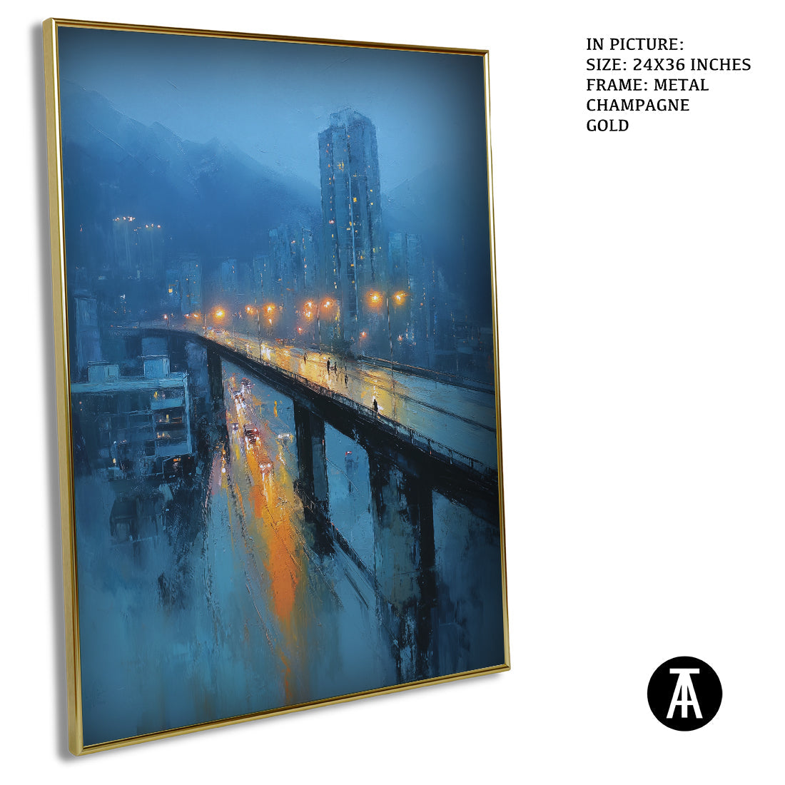 Artwork in Light Brown Frame