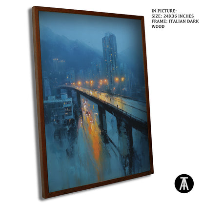 Artwork in Dark Brown Frame