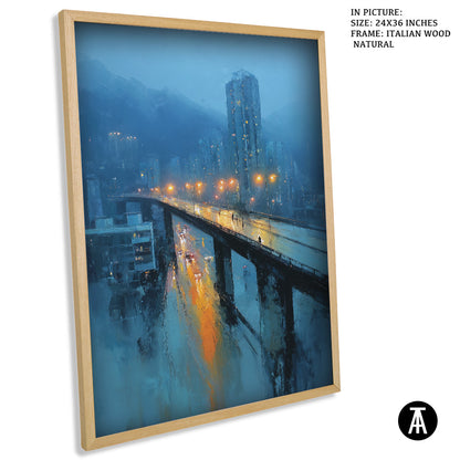 Artwork in Dark Wood Frame