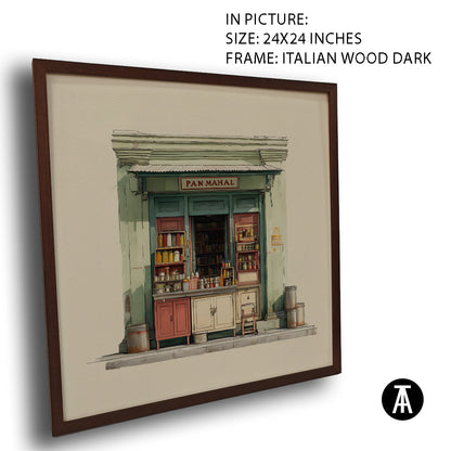 Artwork in Dark Wood Frame