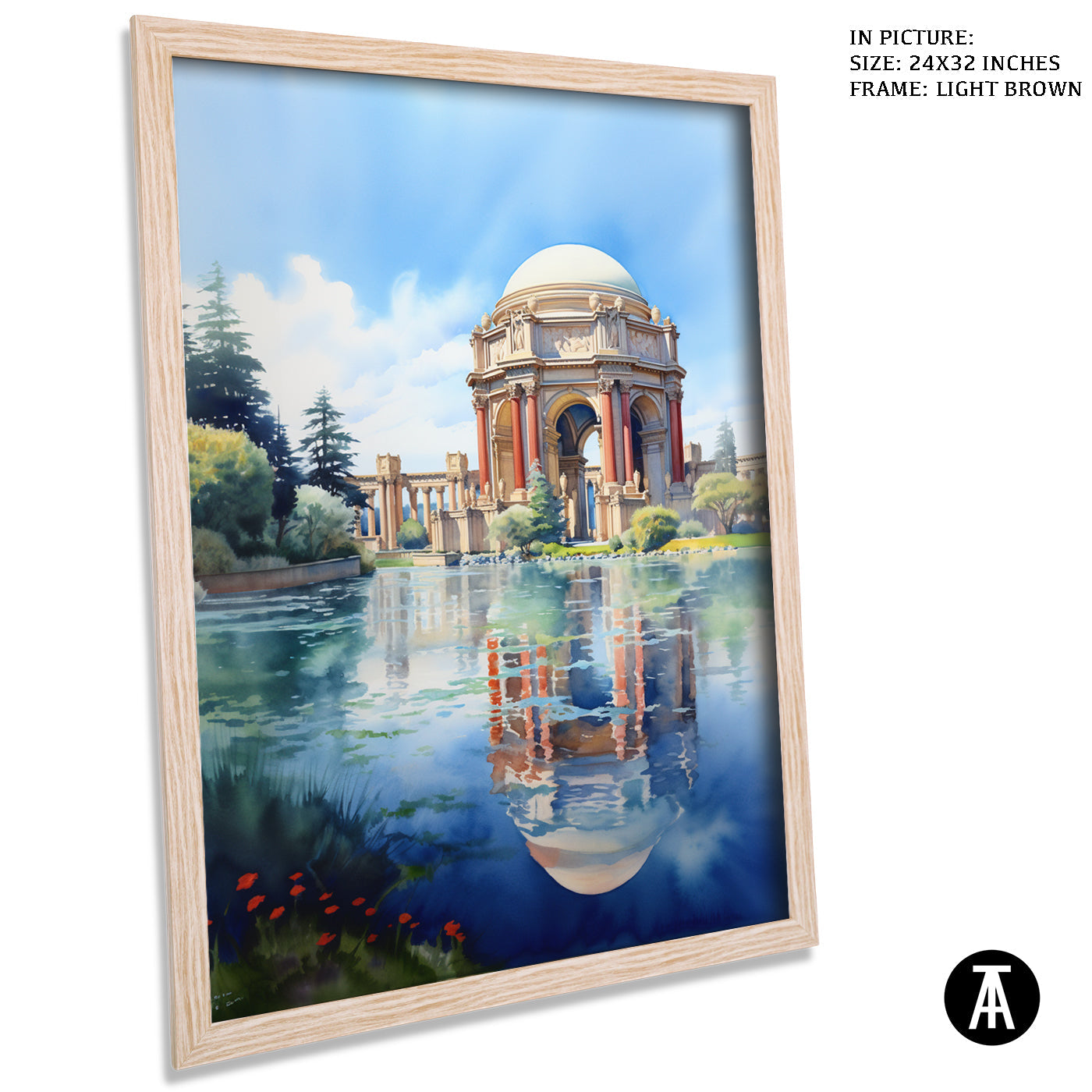 Artwork in Dark Brown Frame