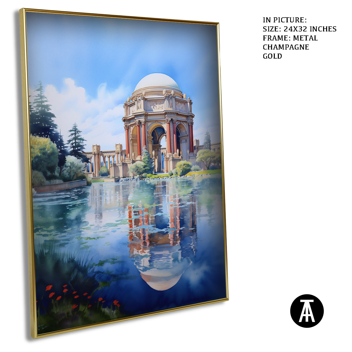 Artwork in Light Brown Frame