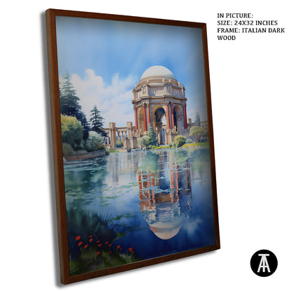 Artwork in Dark Wood Frame