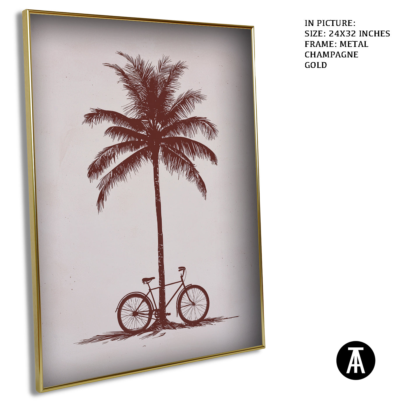 Artwork in Light Brown Frame
