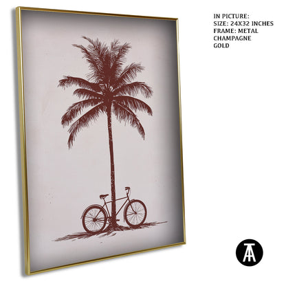 Artwork in Light Brown Frame