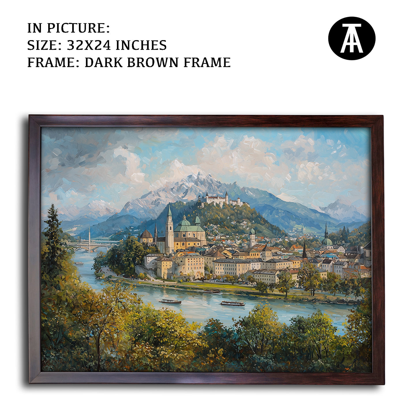 Artwork in Metal Champagne Gold Frame