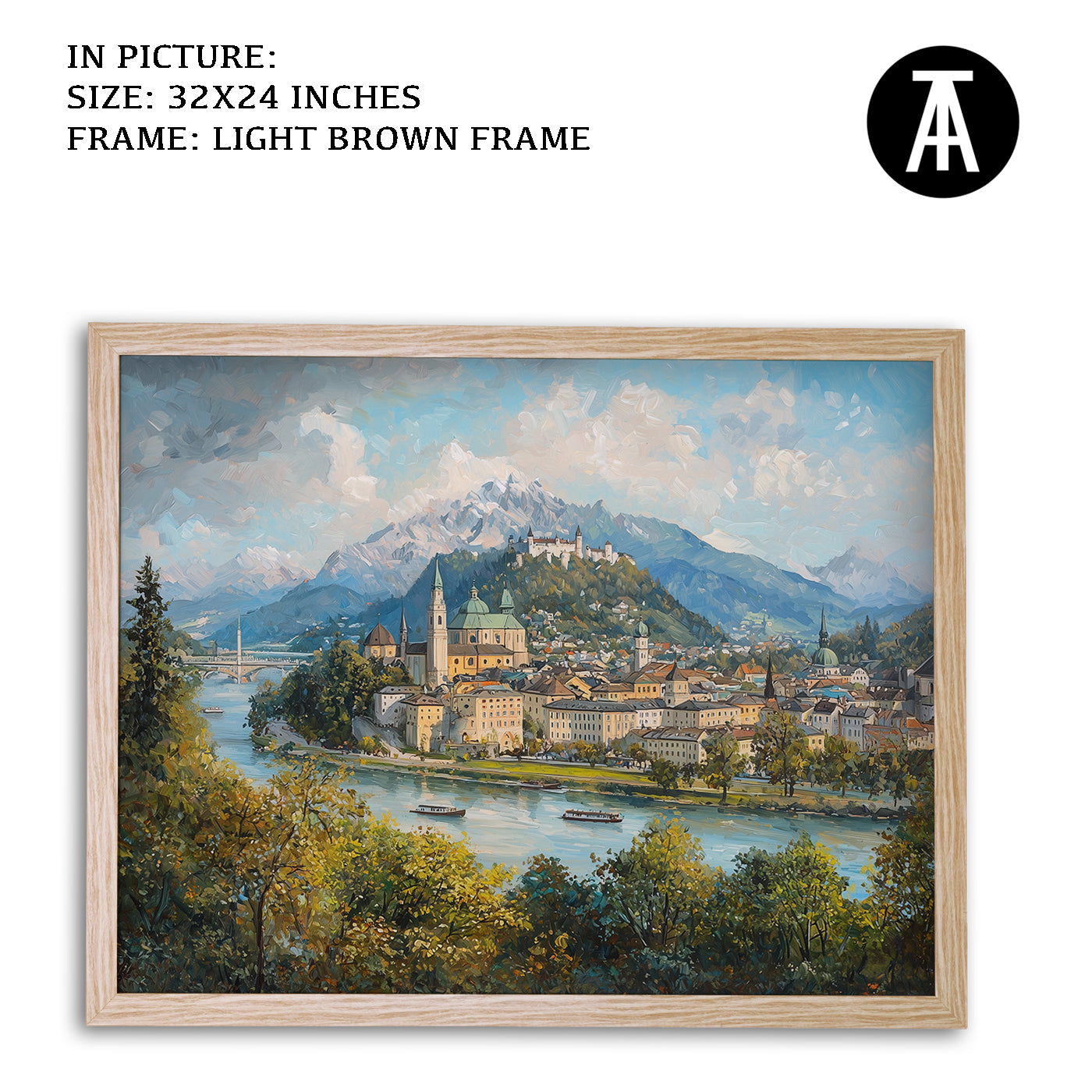 Artwork in Dark Brown Frame