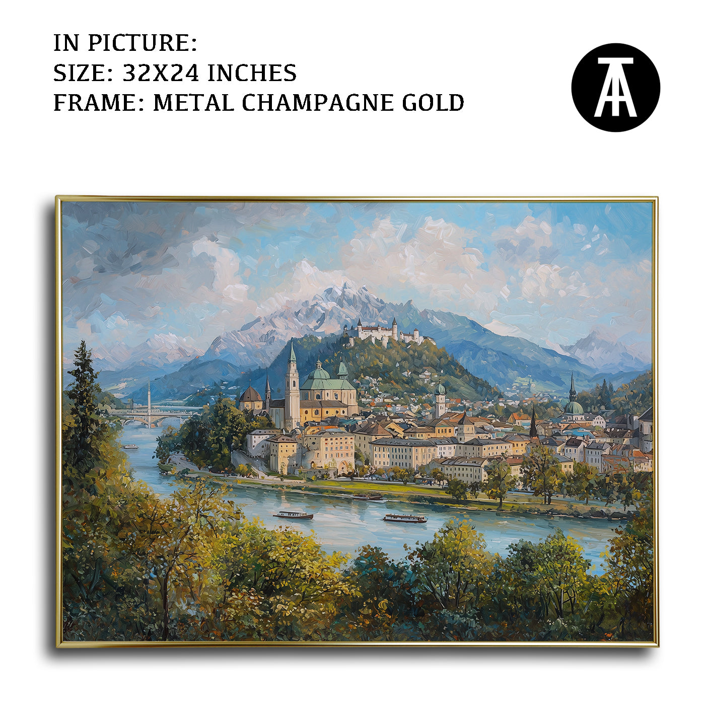 Artwork in Light Brown Frame