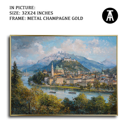 Artwork in Light Brown Frame