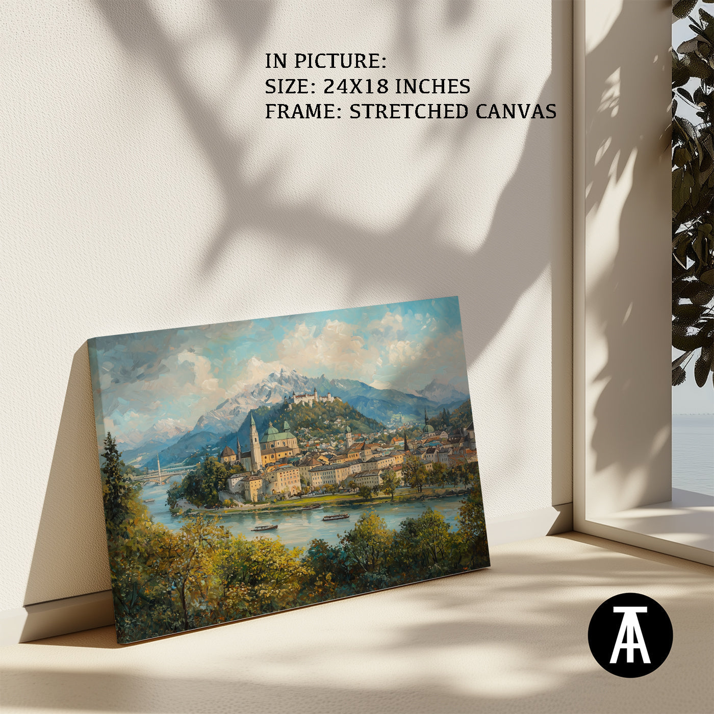 Artwork in Natural Wood Frame