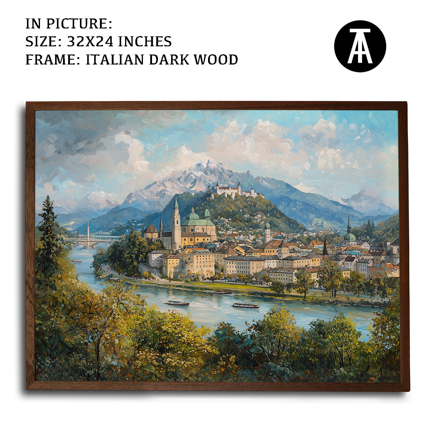 Artwork in Dark Wood Frame