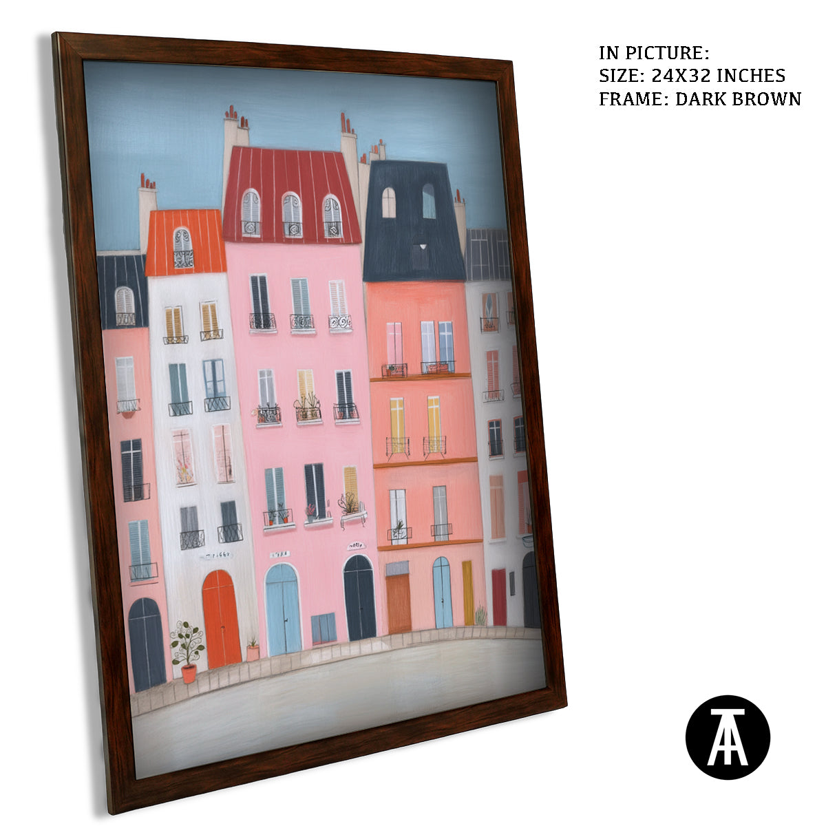 Artwork in Dark Brown Frame