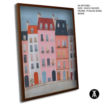 Artwork in Dark Wood Frame