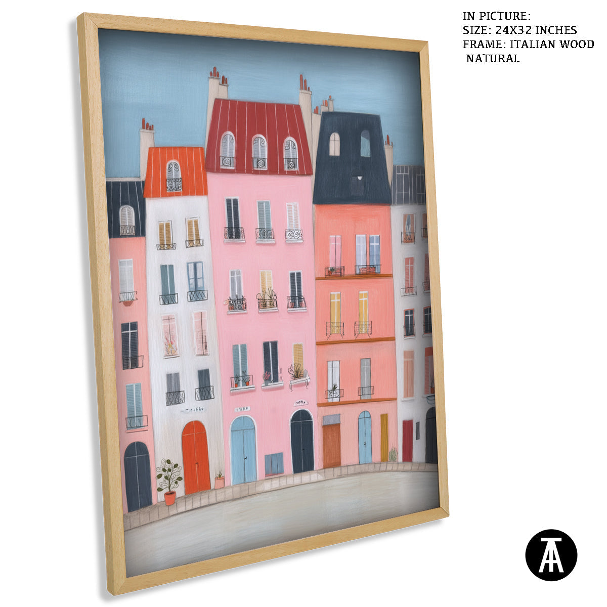 Artwork in Natural Wood Frame