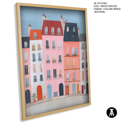 Artwork in Natural Wood Frame