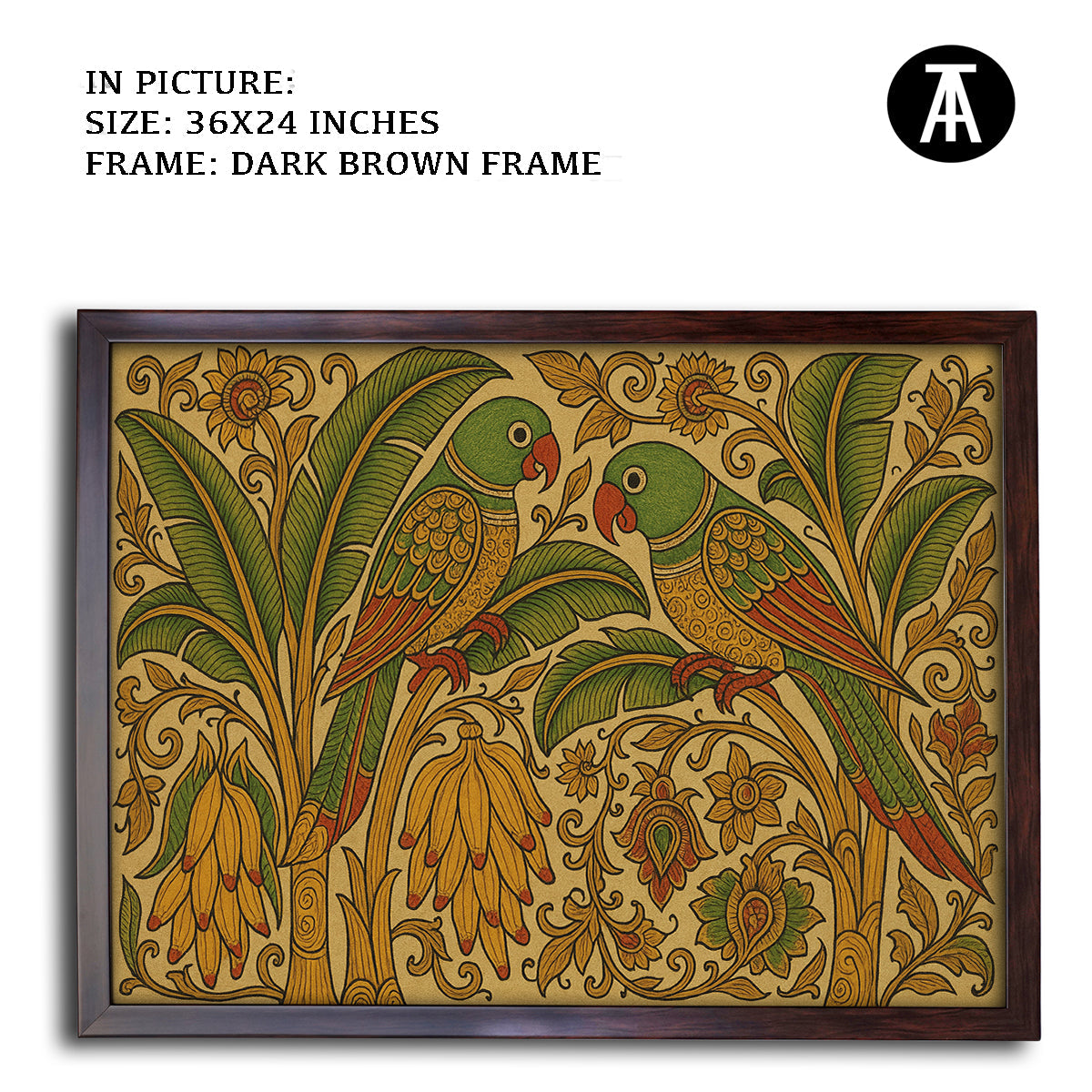 Artwork in Dark Brown Frame