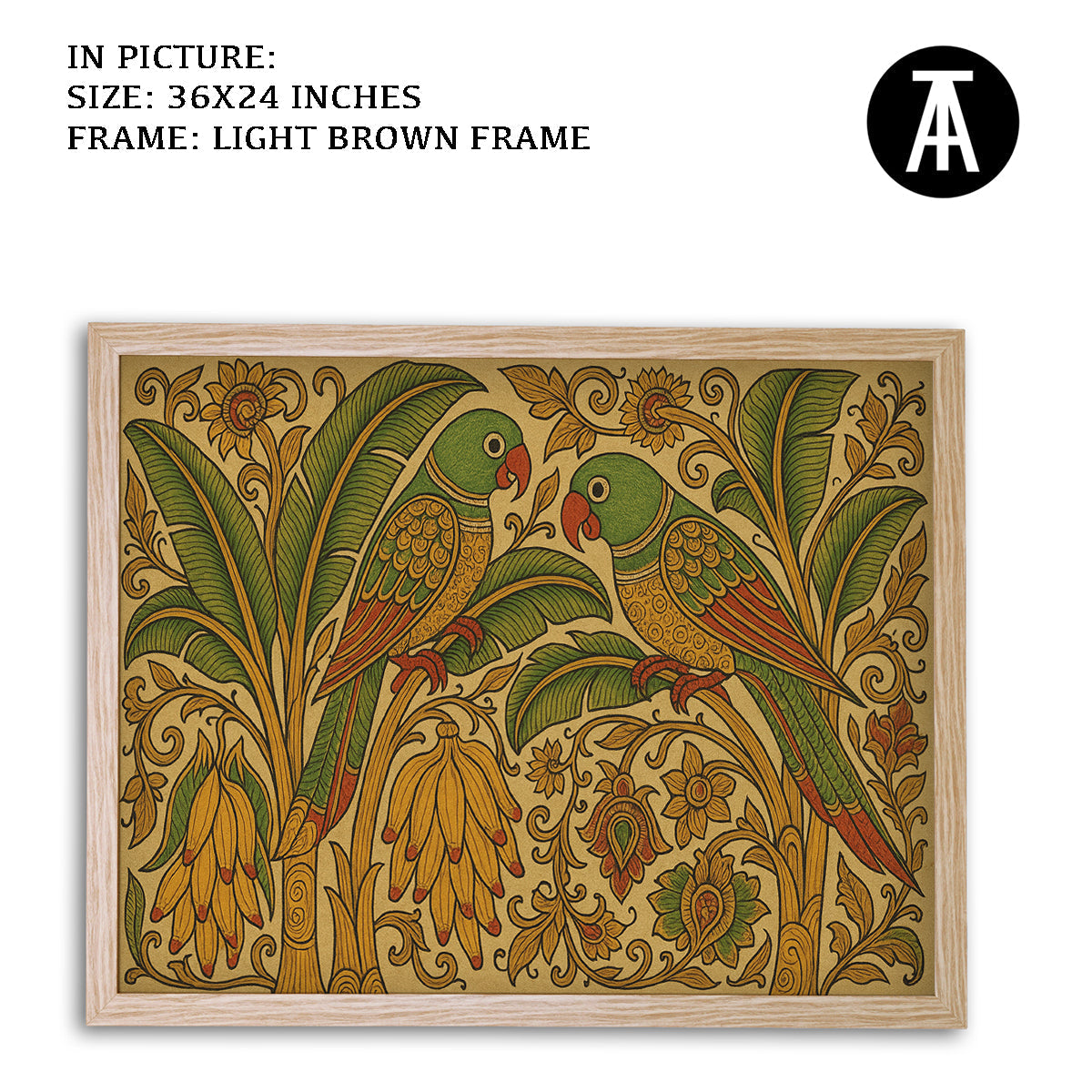Artwork in Light Brown Frame