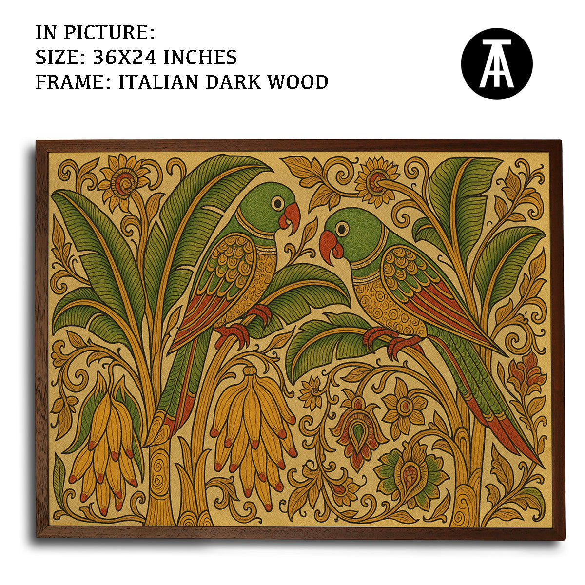 Artwork in Dark Wood Frame