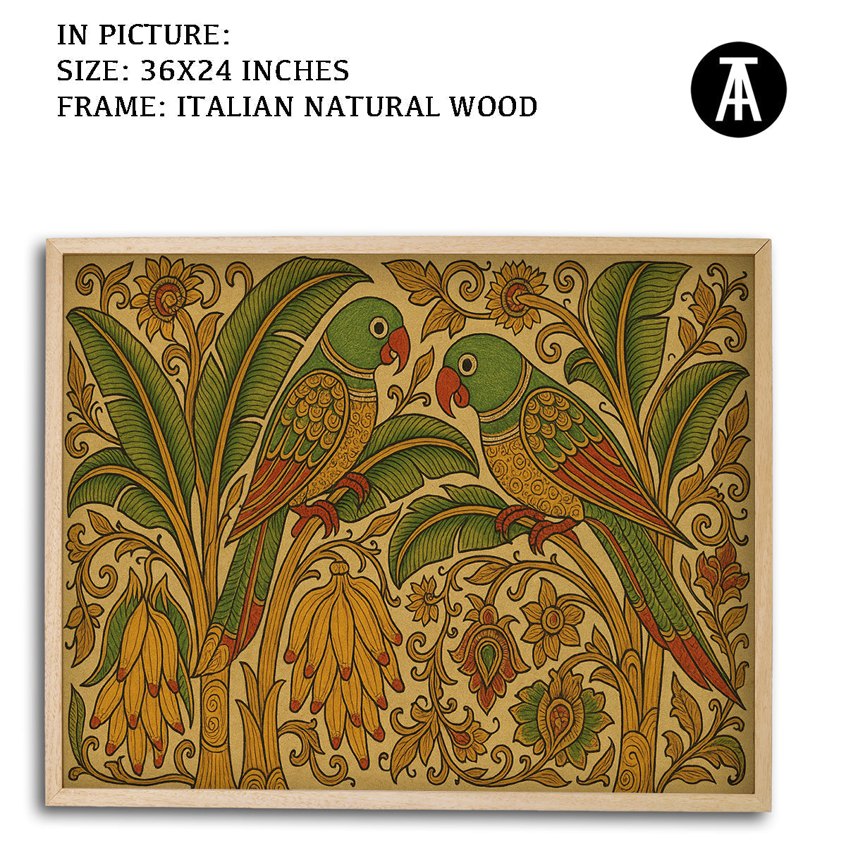 Artwork in Natural Wood Frame