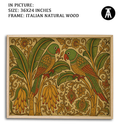 Artwork in Natural Wood Frame