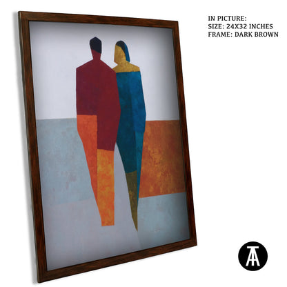 Artwork in Dark Brown Frame