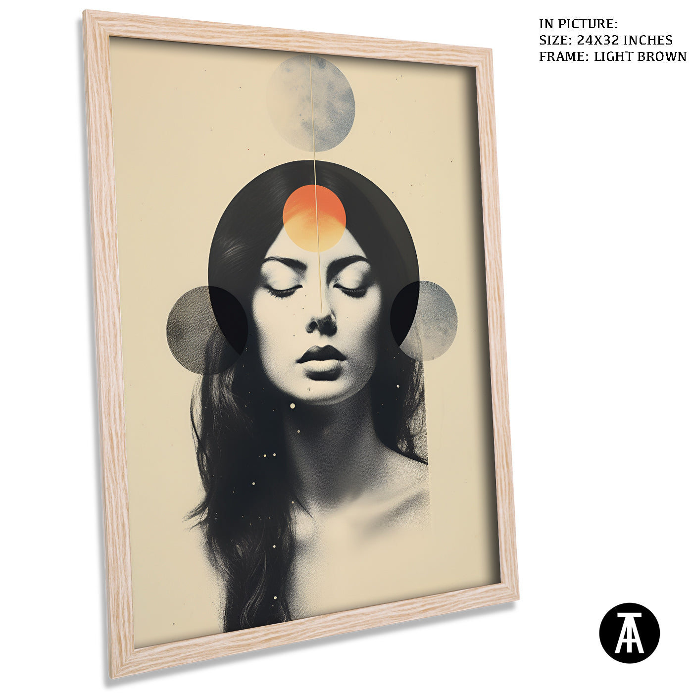 Artwork in Dark Brown Frame