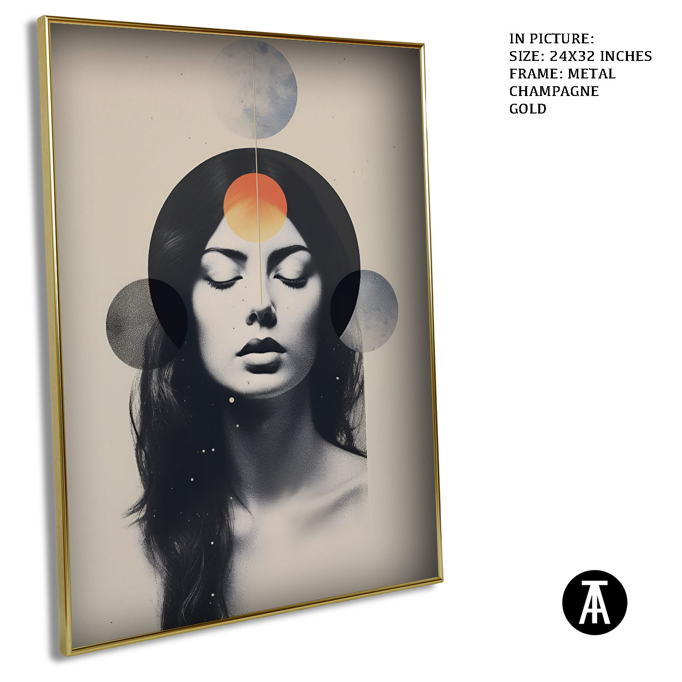 Artwork in Light Brown Frame