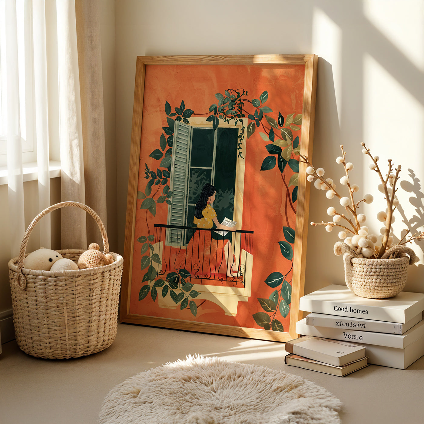 Boho Art Painting in a Lifestyle Setting