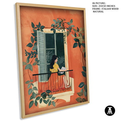 Artwork in Natural Wood Frame