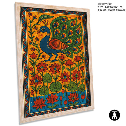 Artwork in Light Brown Frame